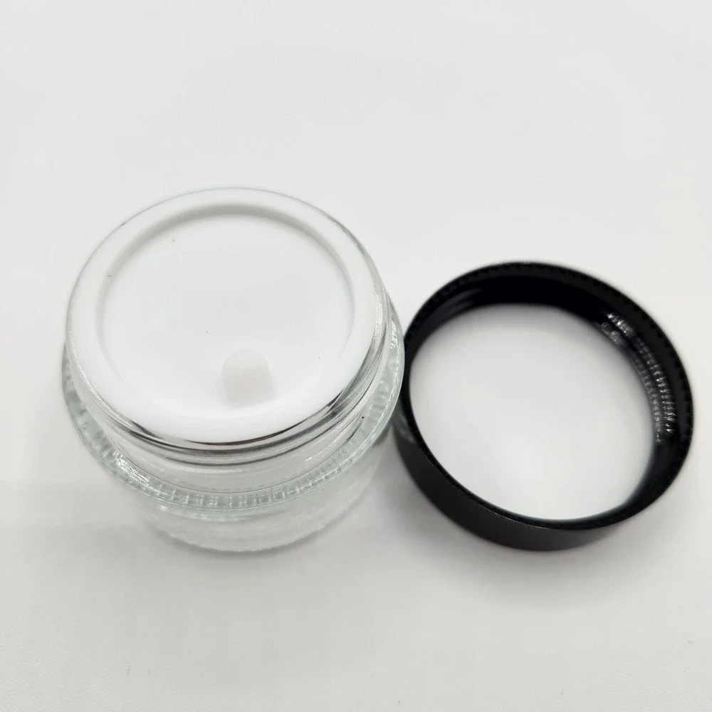 24 Pack 1 oz Glass Cosmetic Container Jars with Lid for Makeup Powders Ointment